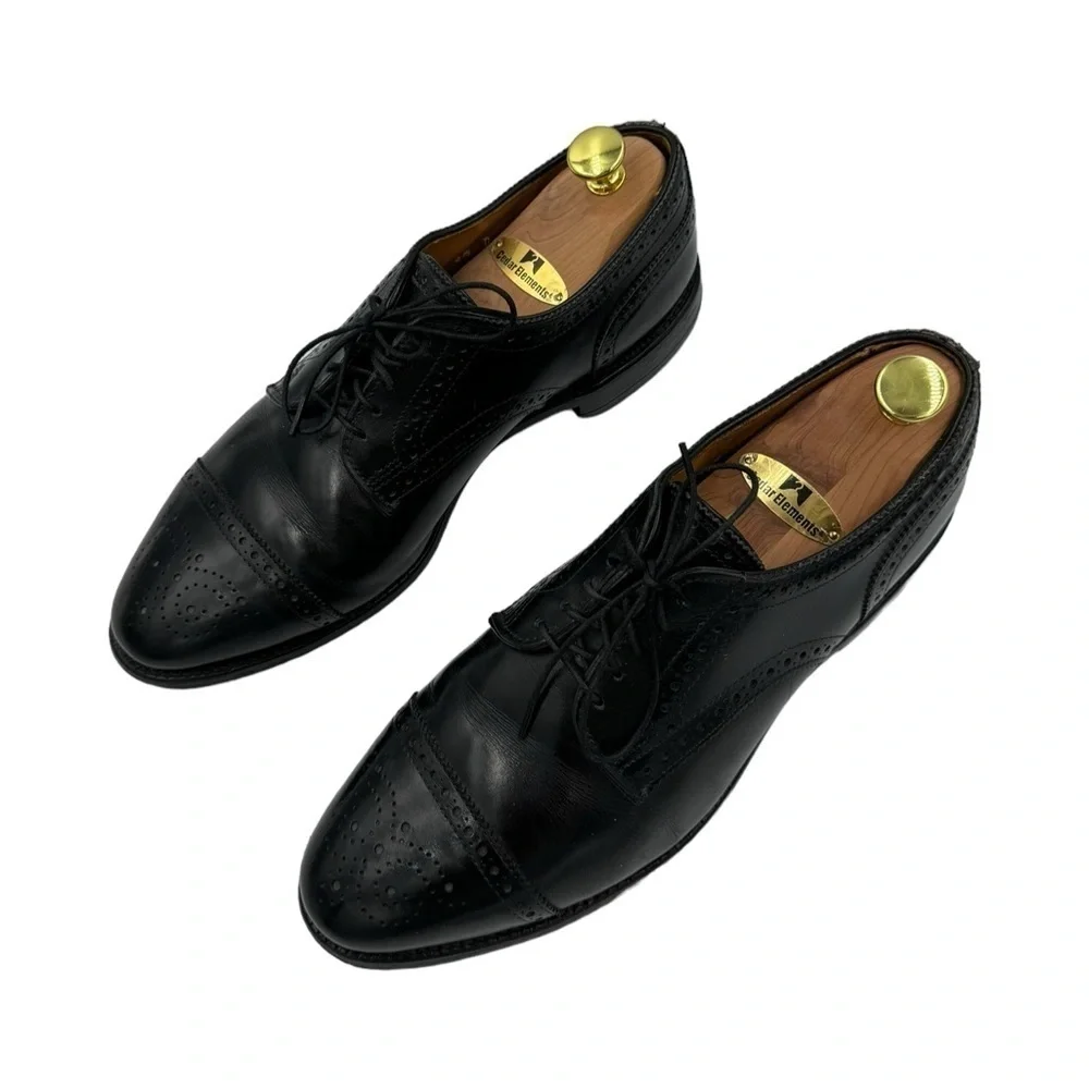 ALLEN EDMONDS Sanford Cap Toe Derby Oxford Dress Shoe Black 8.5D